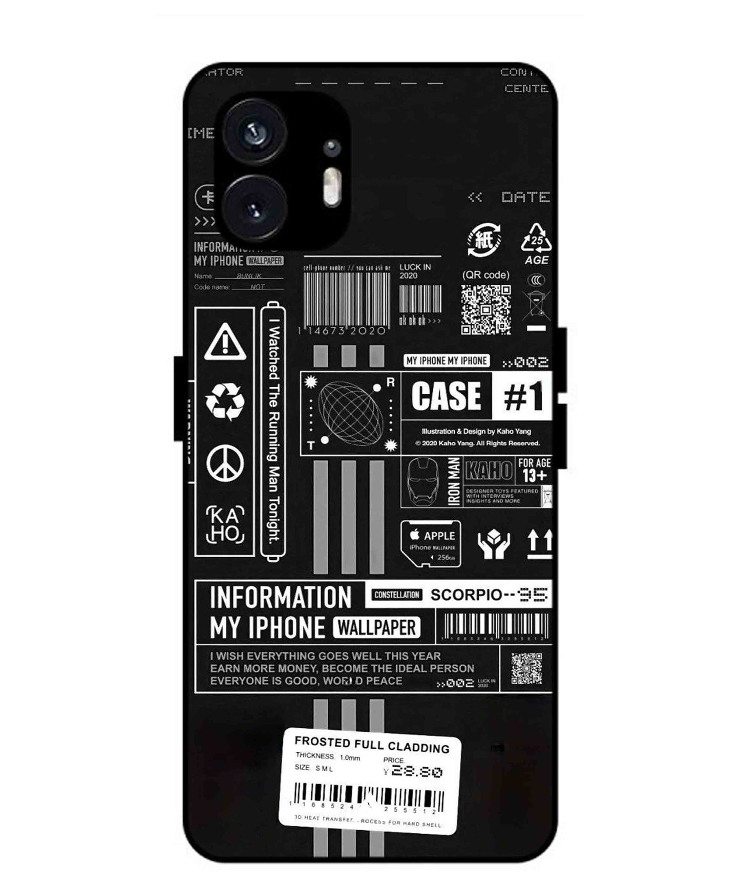 InfoGraph Aesthetic Metal Back Cover Phone Case for Nothing Phone 2