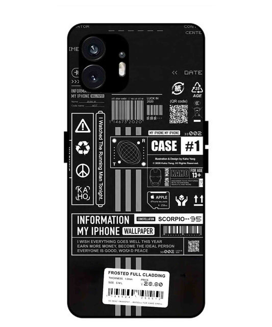 InfoGraph Aesthetic Metal Back Cover Phone Case for Nothing Phone 2a