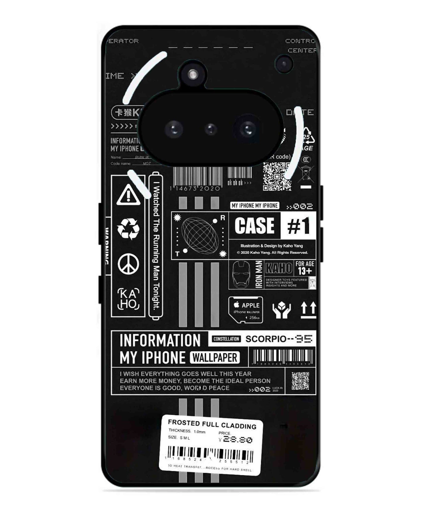 InfoGraph Aesthetic Metal Back Cover Phone Case for Nothing Phone 3a
