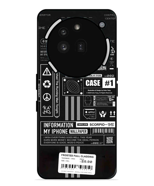 InfoGraph Aesthetic Metal Back Cover Phone Case for Nothing Phone 3a Pro