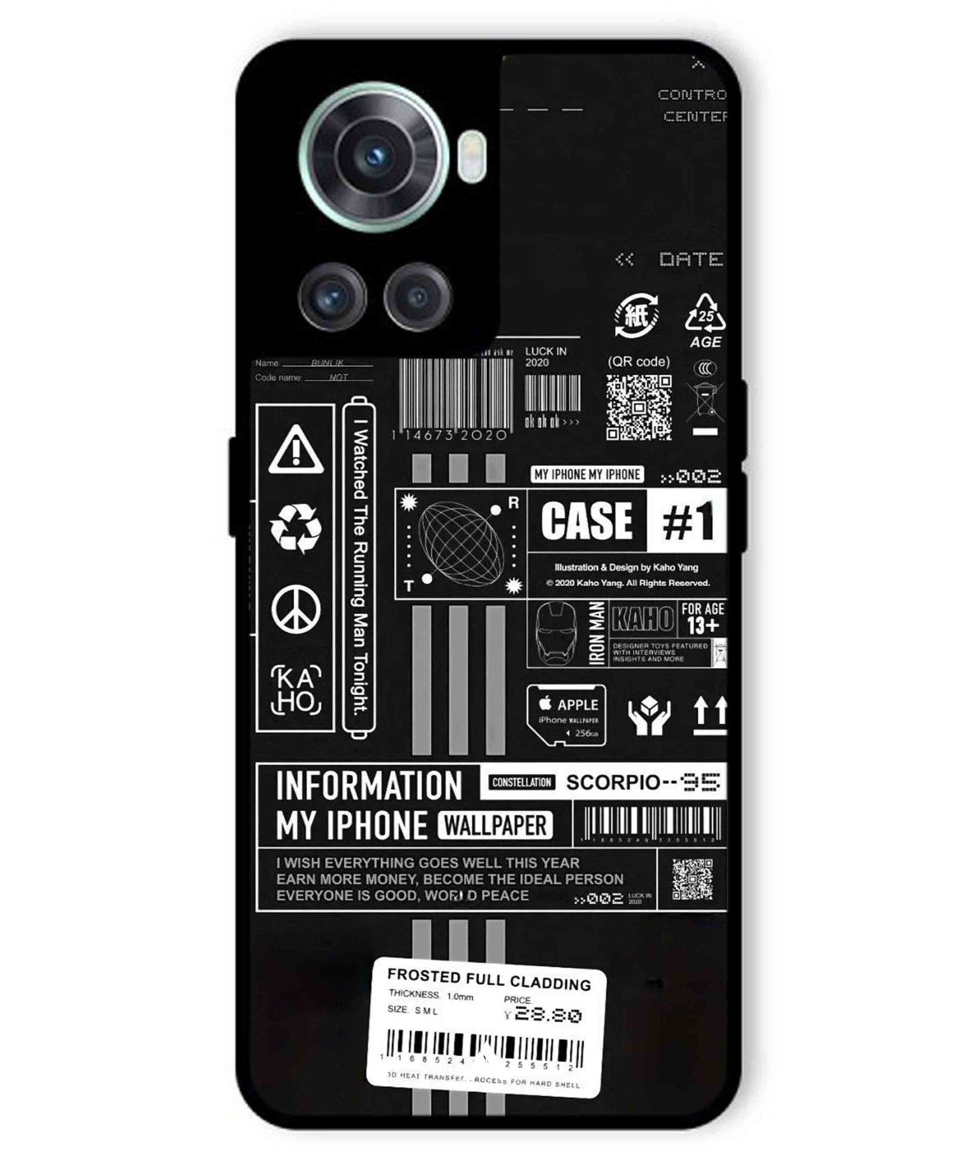 InfoGraph Aesthetic Metal Back Cover Phone Case for Oneplus 10R