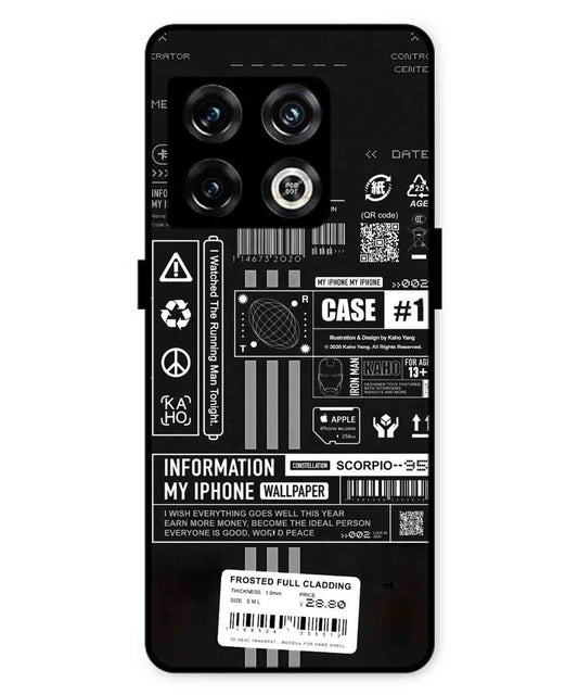 InfoGraph Aesthetic Metal Back Cover Phone Case for Oneplus 10 Pro