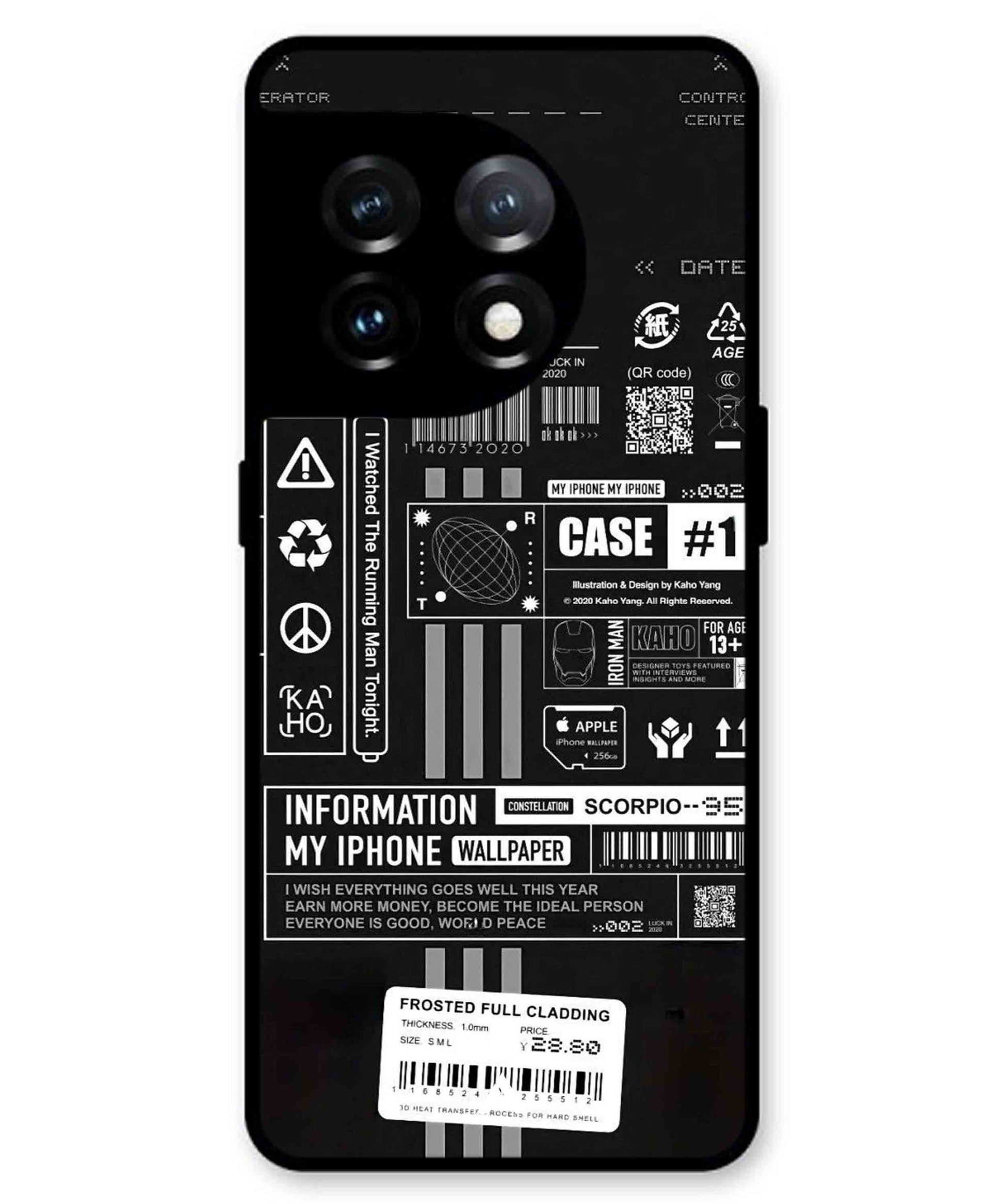 InfoGraph Aesthetic Metal Back Cover Phone Case for Oneplus 11