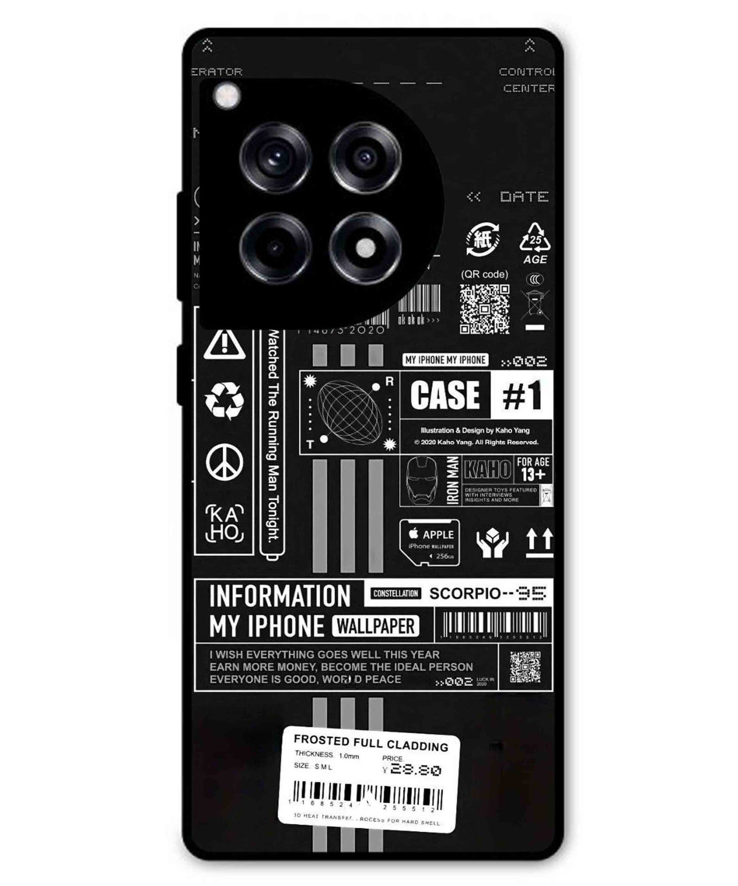 InfoGraph Aesthetic Metal Back Cover Phone Case for Oneplus 12R