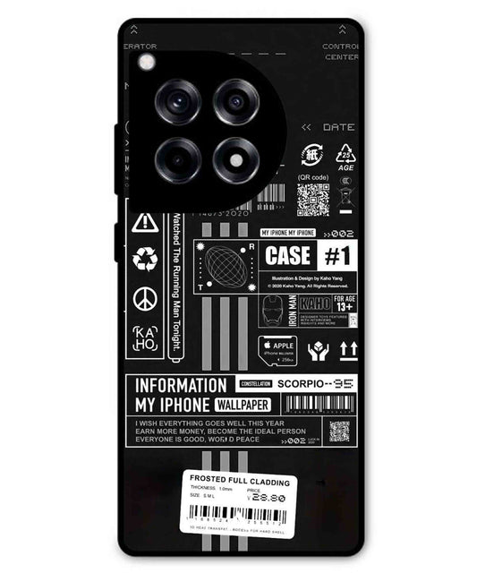 InfoGraph Aesthetic Metal Back Cover Phone Case for Oneplus 12R