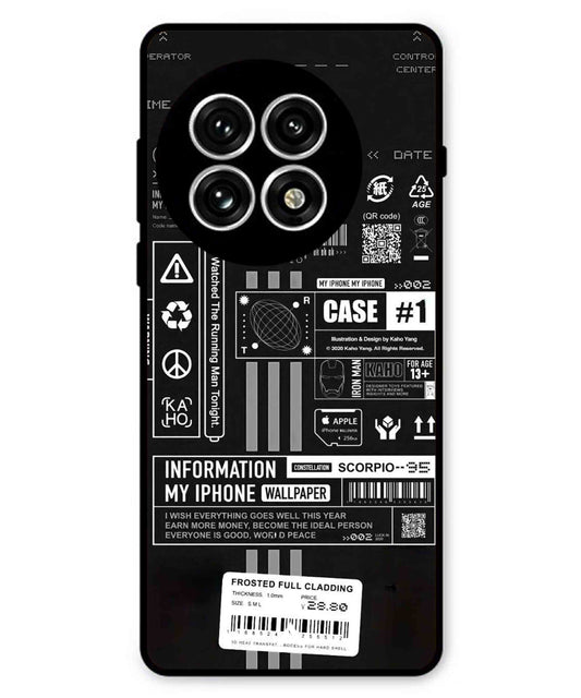 InfoGraph Aesthetic Metal Back Cover Phone Case for Oneplus 13R