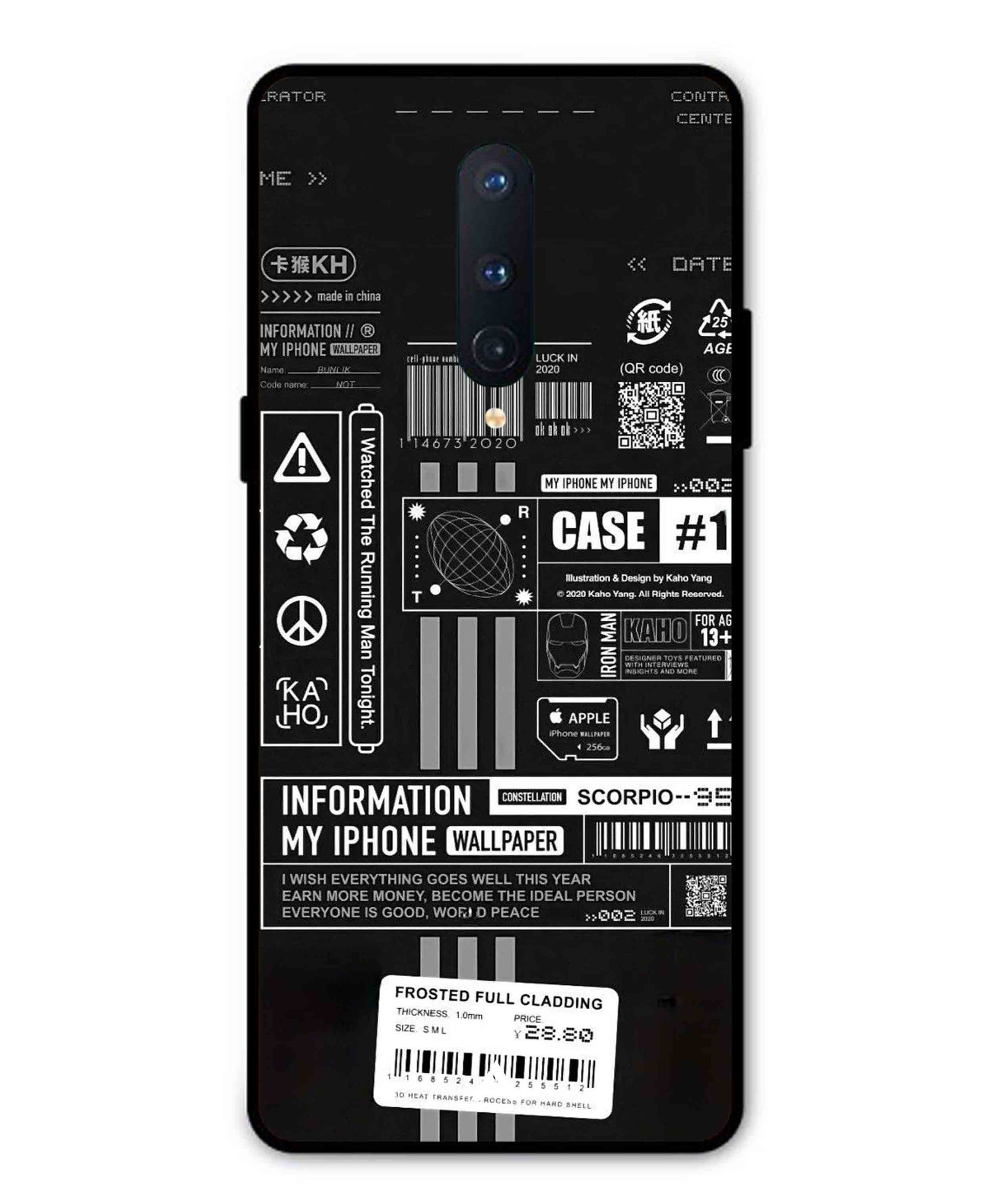 InfoGraph Aesthetic Metal Back Cover Phone Case for Oneplus 8