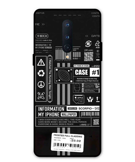 InfoGraph Aesthetic Metal Back Cover Phone Case for Oneplus 8