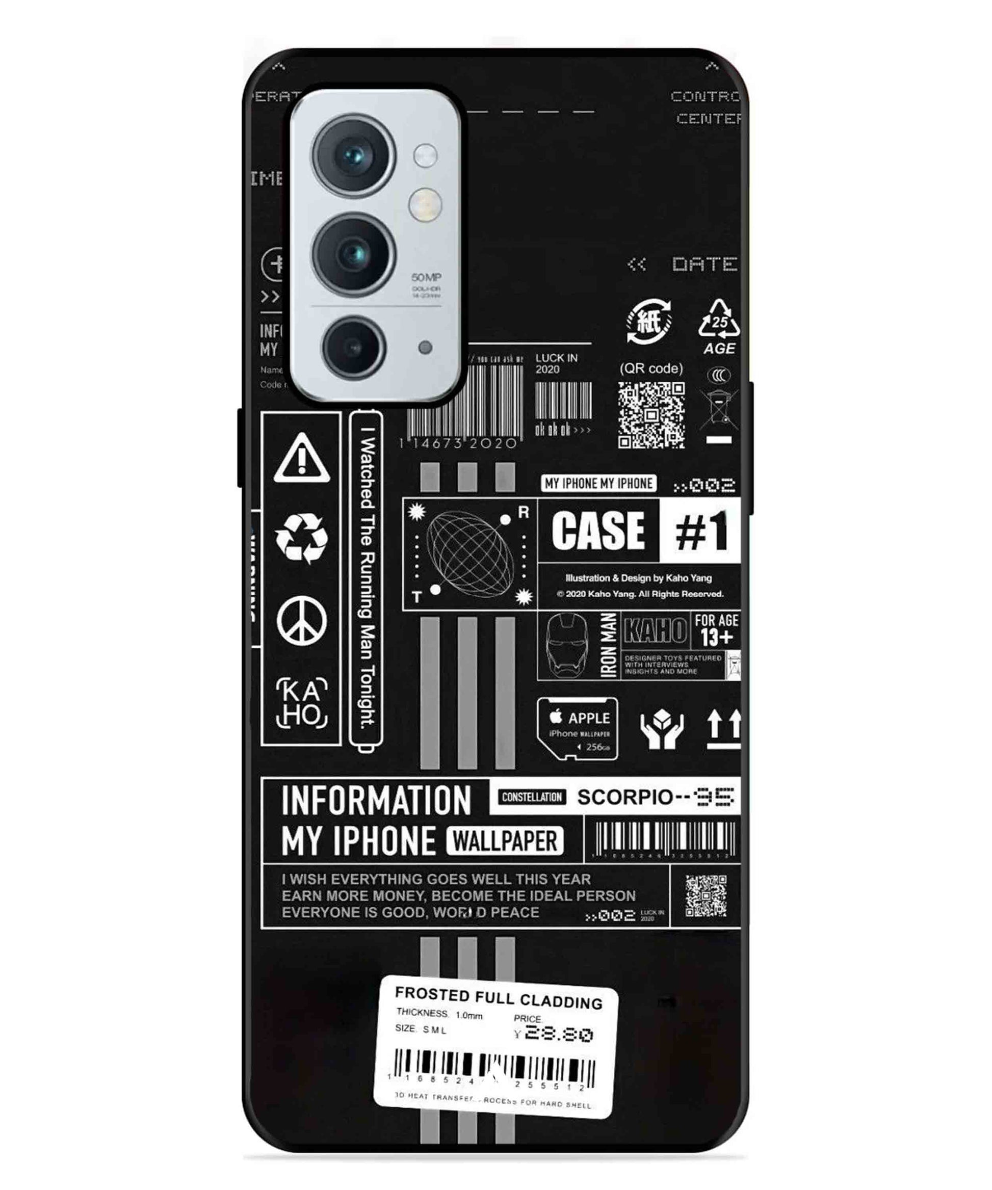 InfoGraph Aesthetic Metal Back Cover Phone Case for Oneplus 9RT
