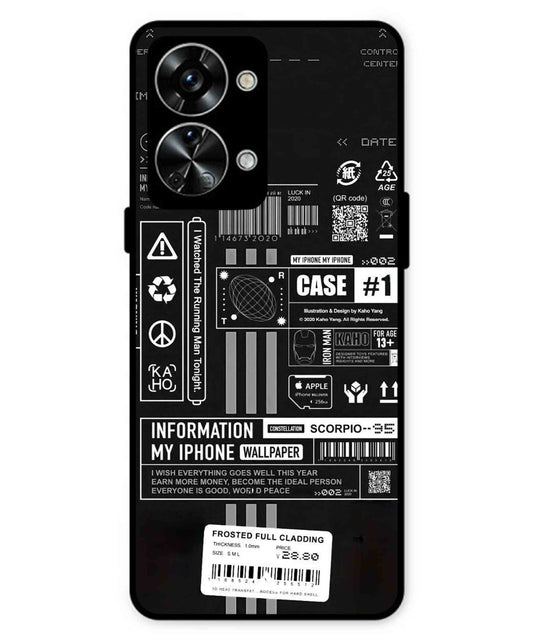 InfoGraph Aesthetic Metal Back Cover Phone Case for Oneplus Nord 2T