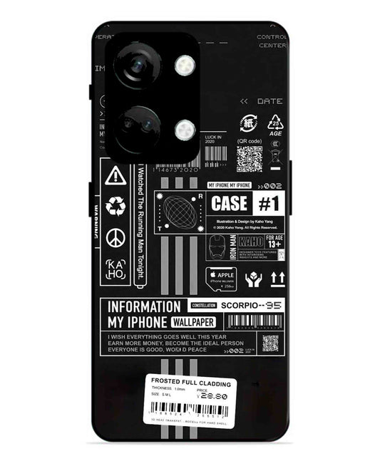 InfoGraph Aesthetic Metal Back Cover Phone Case for Oneplus Nord 3