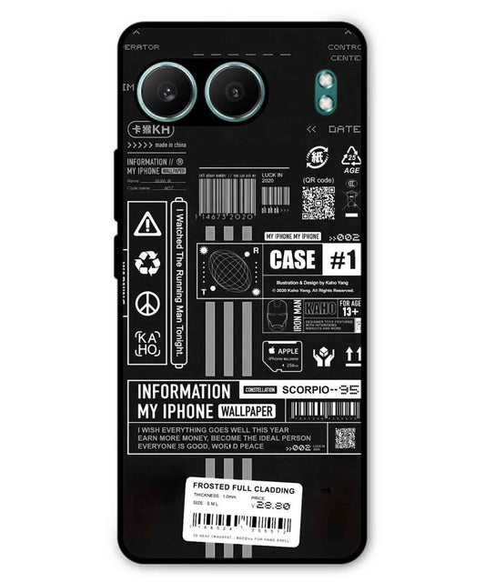 InfoGraph Aesthetic Metal Back Cover Phone Case for Oneplus Nord 4