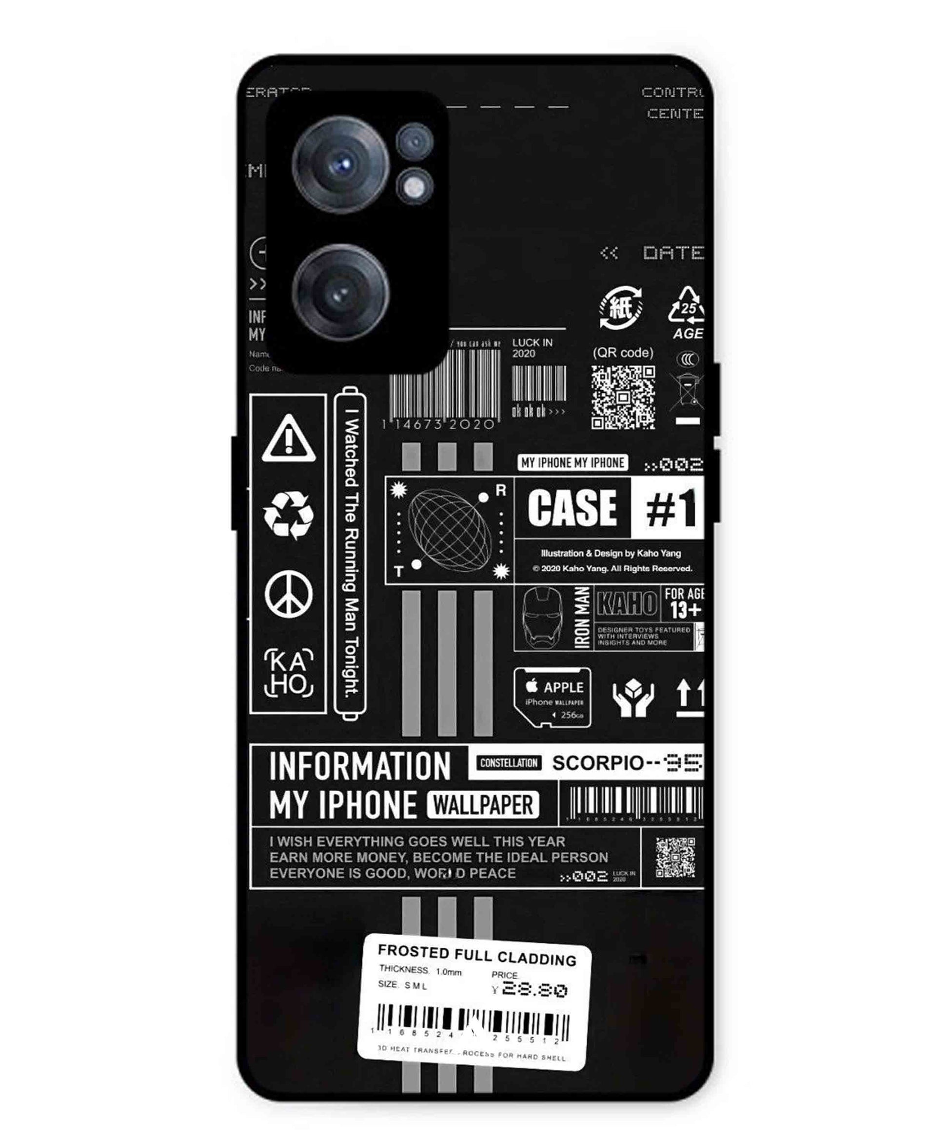 InfoGraph Aesthetic Metal Back Cover Phone Case for Oneplus Nord CE 2