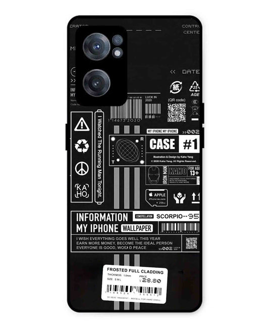 InfoGraph Aesthetic Metal Back Cover Phone Case for Oneplus Nord CE 2
