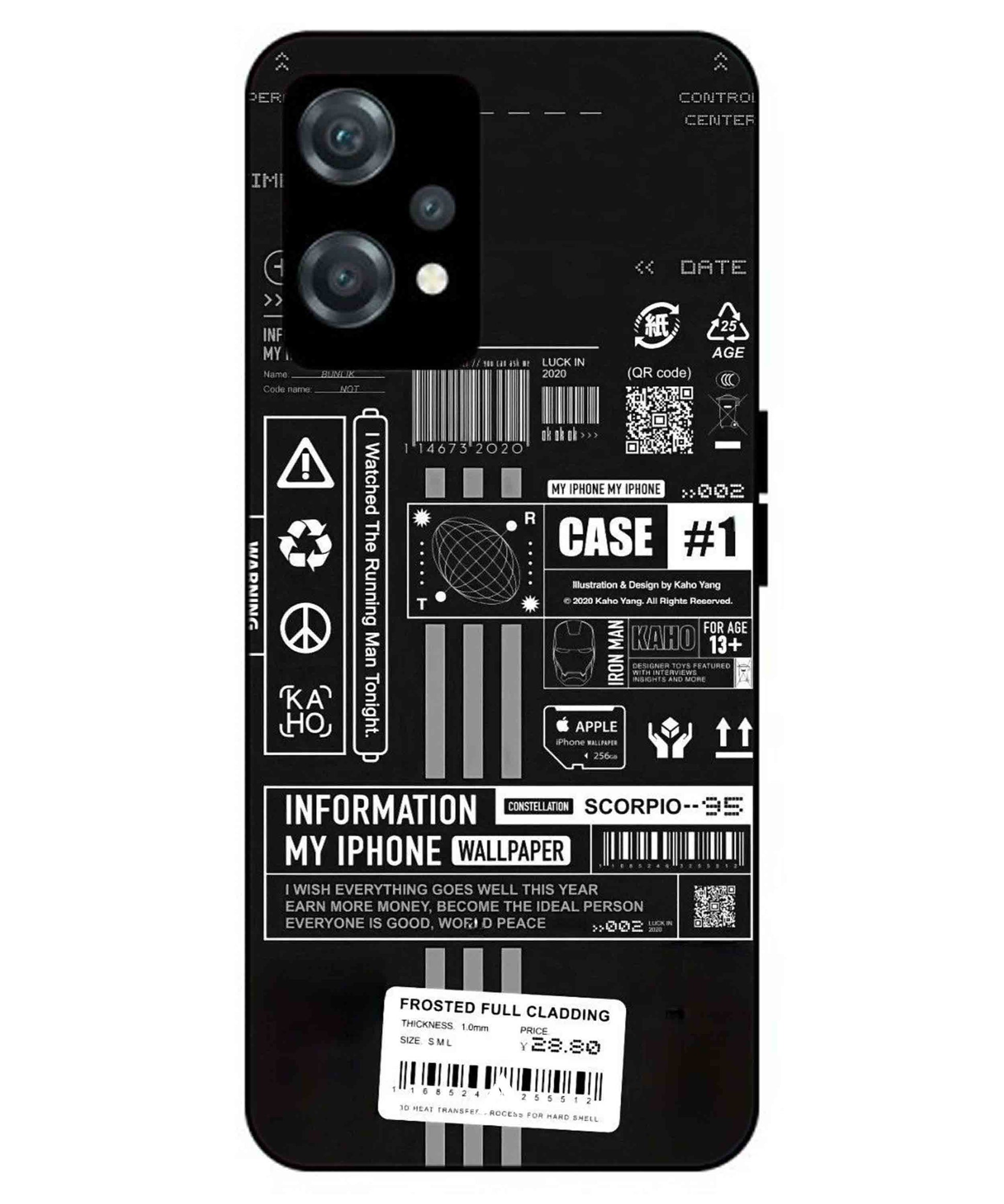 InfoGraph Aesthetic Metal Back Cover Phone Case for Oneplus Nord CE 2 Lite