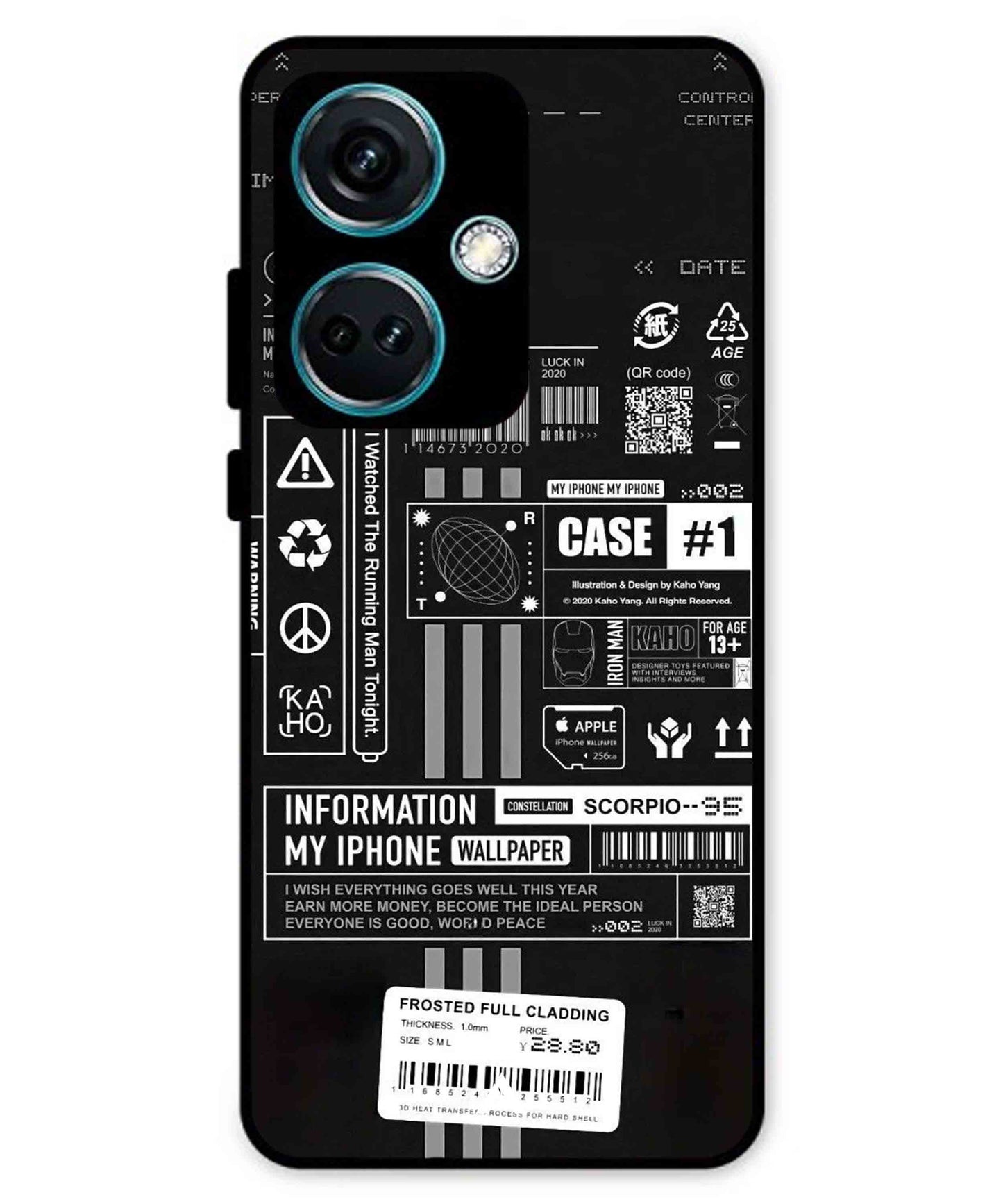 InfoGraph Aesthetic Metal Back Cover Phone Case for Oneplus Nord CE 3