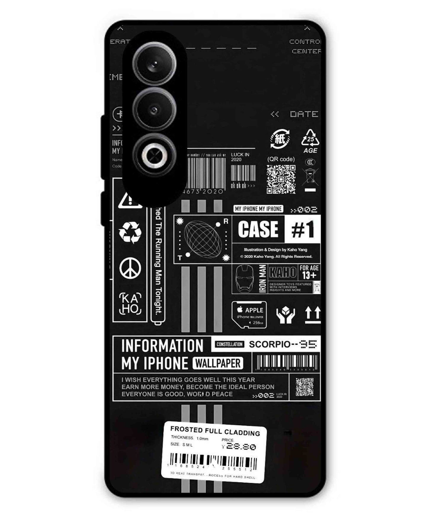 InfoGraph Aesthetic Metal Back Cover Phone Case for Oneplus Nord CE 4