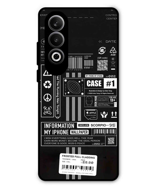 InfoGraph Aesthetic Metal Back Cover Phone Case for Oneplus Nord CE 4