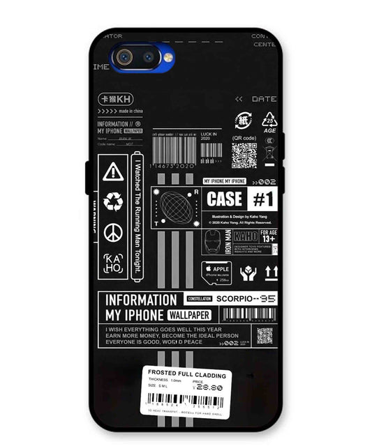 InfoGraph Aesthetic Metal Back Cover Phone Case for Oppo A1K
