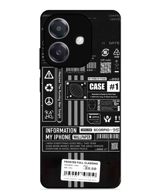 InfoGraph Aesthetic Metal Back Cover Phone Case for Oppo A3