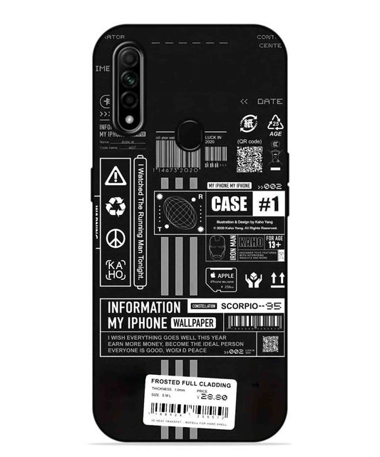 InfoGraph Aesthetic Metal Back Cover Phone Case for Oppo A31