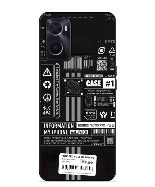 InfoGraph Aesthetic Metal Back Cover Phone Case for Oppo A36