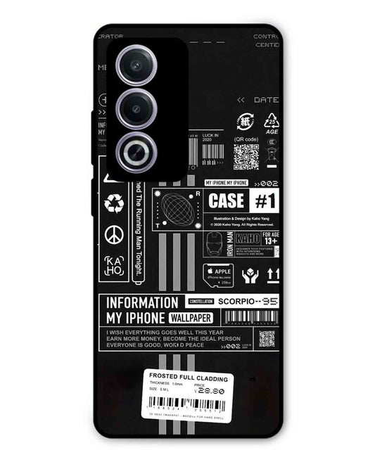 InfoGraph Aesthetic Metal Back Cover Phone Case for Oppo A3 Pro