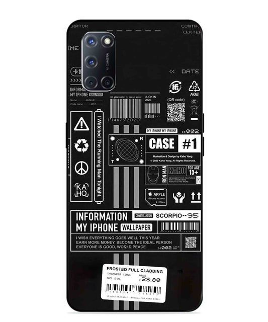 InfoGraph Aesthetic Metal Back Cover Phone Case for Oppo A52