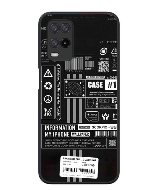 InfoGraph Aesthetic Metal Back Cover Phone Case for Oppo A54