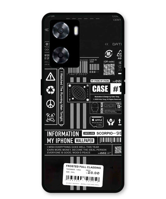 InfoGraph Aesthetic Metal Back Cover Phone Case for Oppo A57