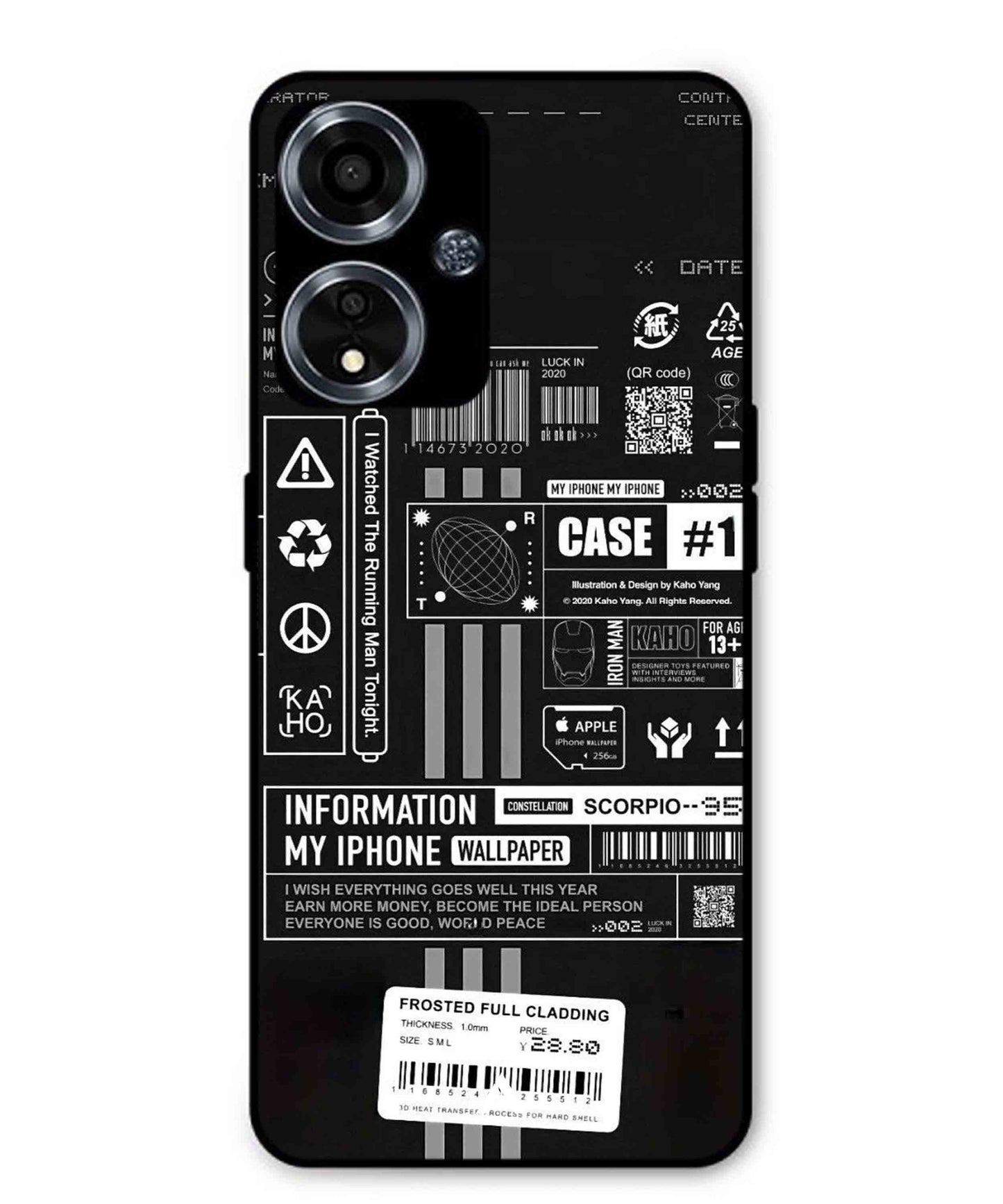 InfoGraph Aesthetic Metal Back Cover Phone Case for Oppo A59