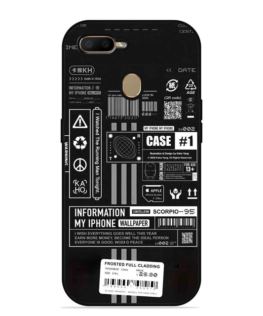 InfoGraph Aesthetic Metal Back Cover Phone Case for Oppo A5s