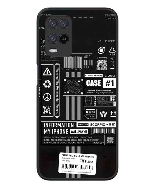 InfoGraph Aesthetic Metal Back Cover Phone Case for Oppo A74
