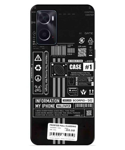 InfoGraph Aesthetic Metal Back Cover Phone Case for Oppo A76