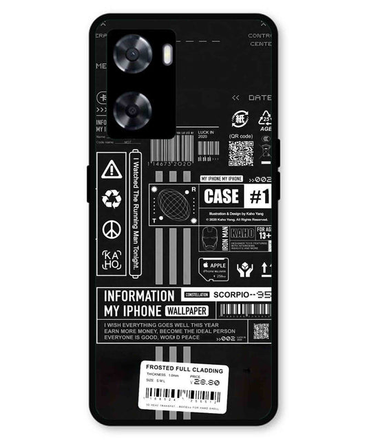 InfoGraph Aesthetic Metal Back Cover Phone Case for Oppo A77