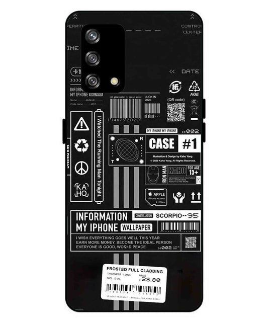 InfoGraph Aesthetic Metal Back Cover Phone Case for Oppo A93