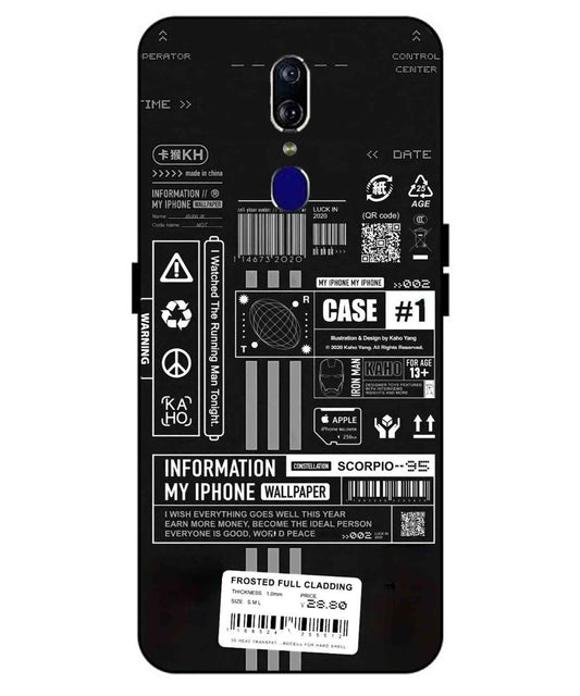 InfoGraph Aesthetic Metal Back Cover Phone Case for Oppo F11