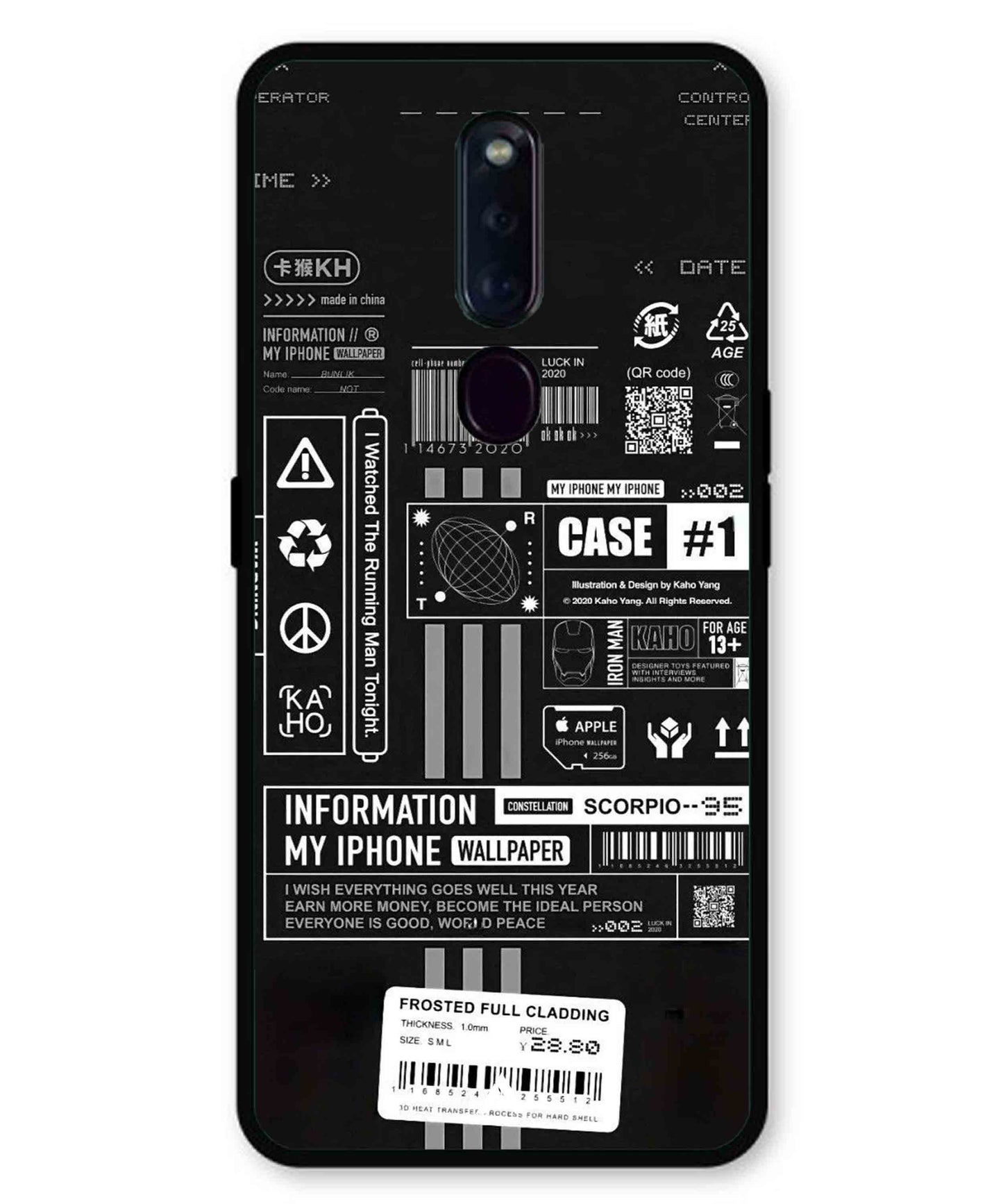 InfoGraph Aesthetic Metal Back Cover Phone Case for Oppo F11 Pro