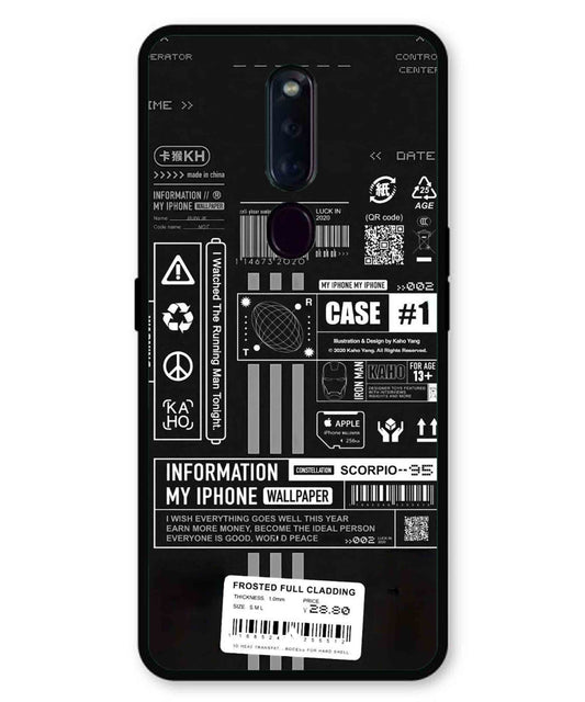 InfoGraph Aesthetic Metal Back Cover Phone Case for Oppo F11 Pro