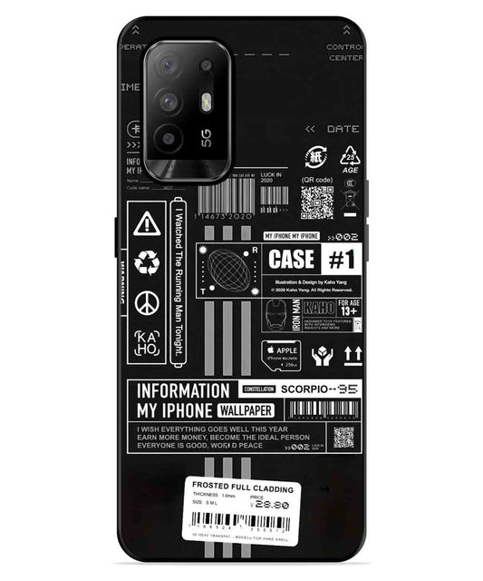 InfoGraph Aesthetic Metal Back Cover Phone Case for Oppo F19 Pro Plus