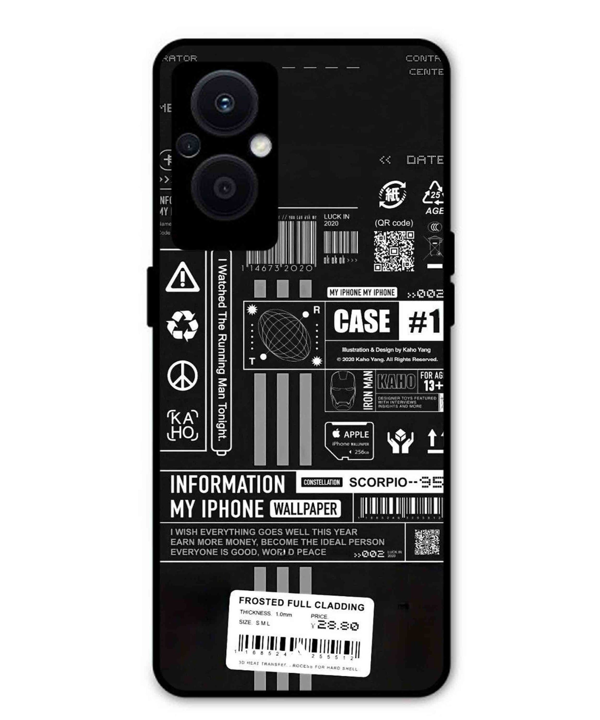 InfoGraph Aesthetic Metal Back Cover Phone Case for Oppo F21 Pro 5G