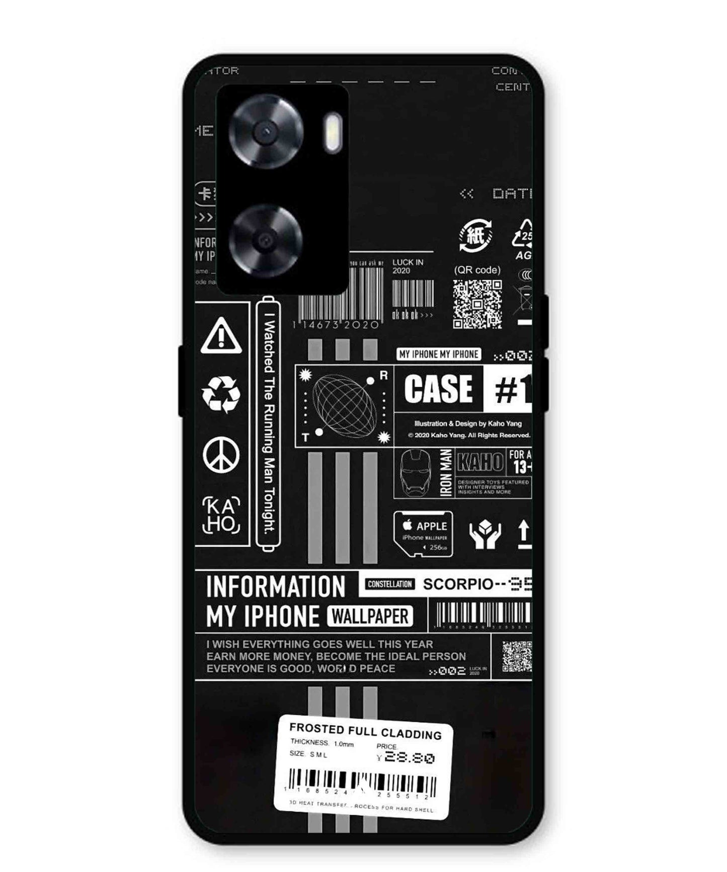 InfoGraph Aesthetic Metal Back Cover Phone Case for Oppo K10