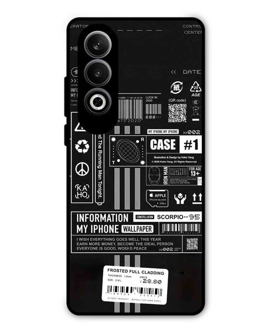 InfoGraph Aesthetic Metal Back Cover Phone Case for Oppo K12