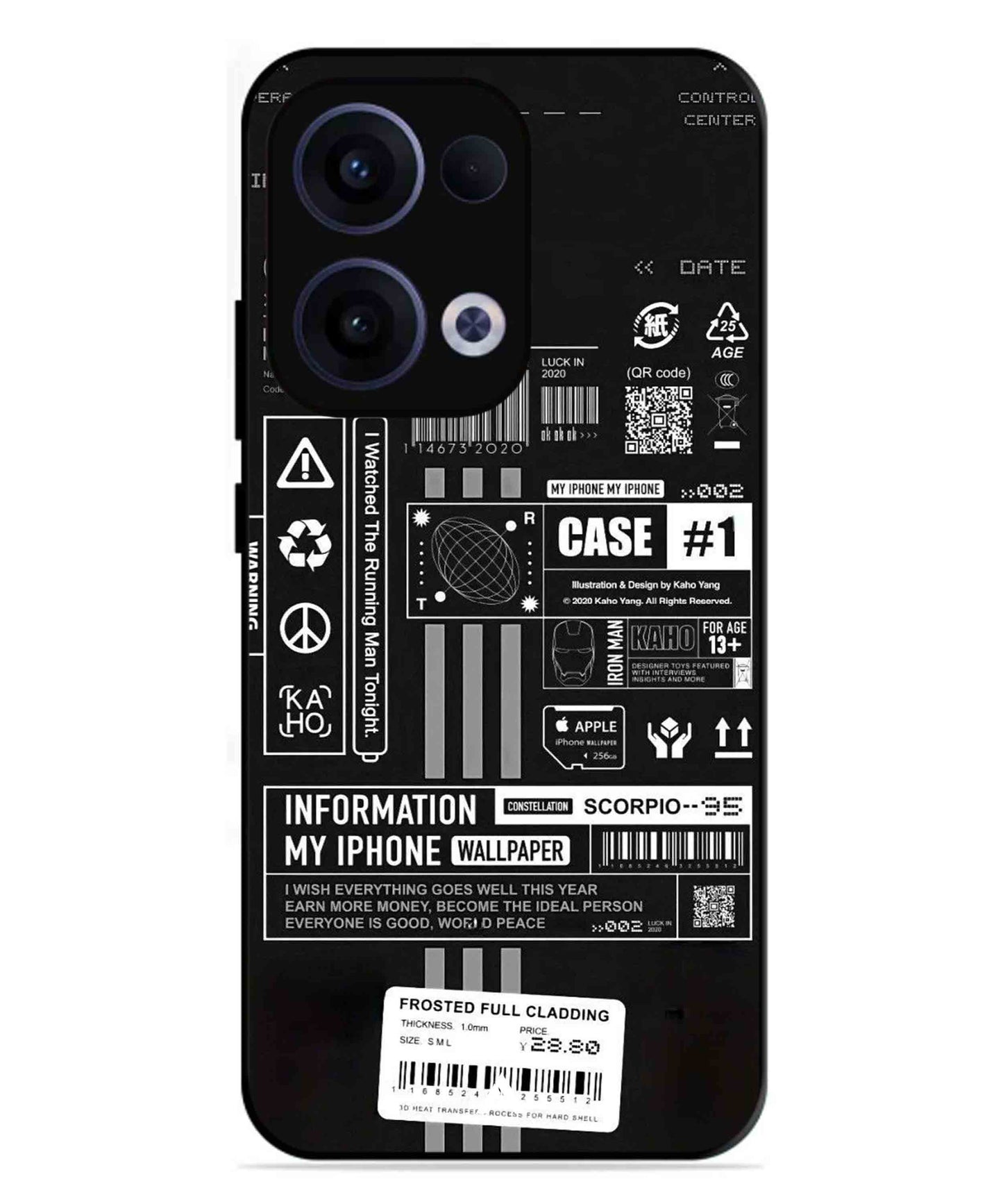 InfoGraph Aesthetic Metal Back Cover Phone Case for Oppo Reno 13