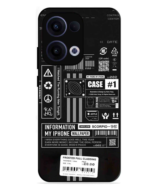 InfoGraph Aesthetic Metal Back Cover Phone Case for Oppo Reno 13