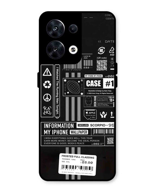 InfoGraph Aesthetic Metal Back Cover Phone Case for Oppo Reno 8