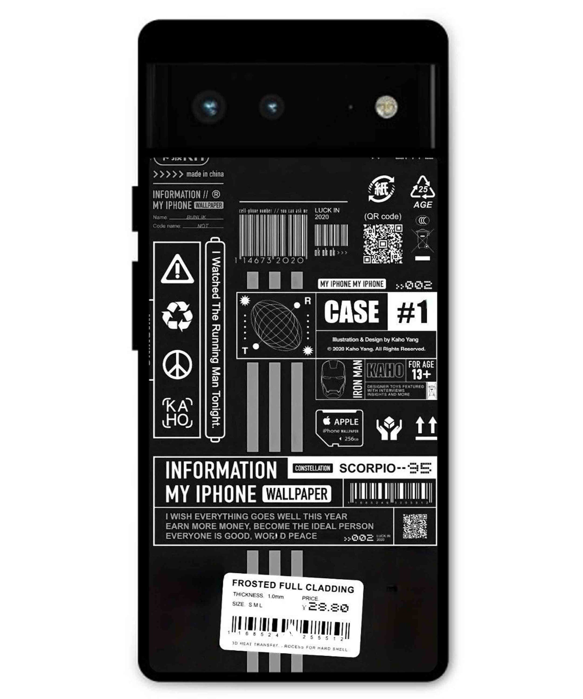 InfoGraph Aesthetic Metal Back Cover Phone Case for Pixel 6A
