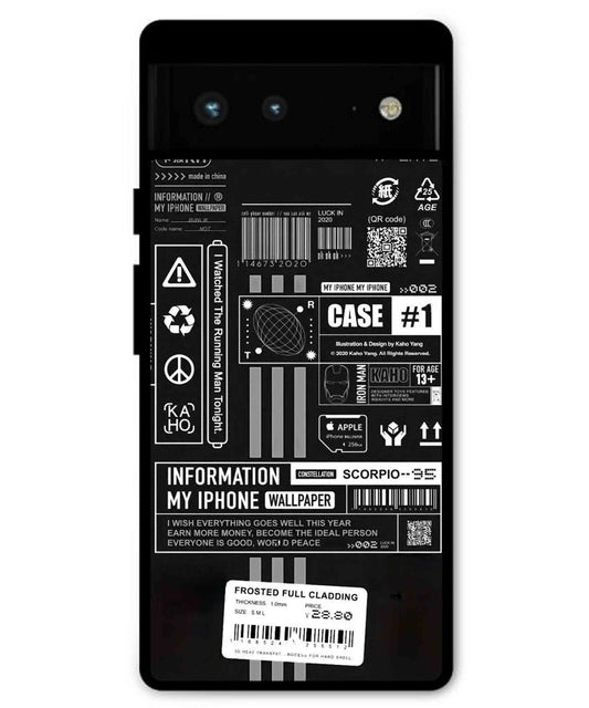 InfoGraph Aesthetic Metal Back Cover Phone Case for Pixel 6A