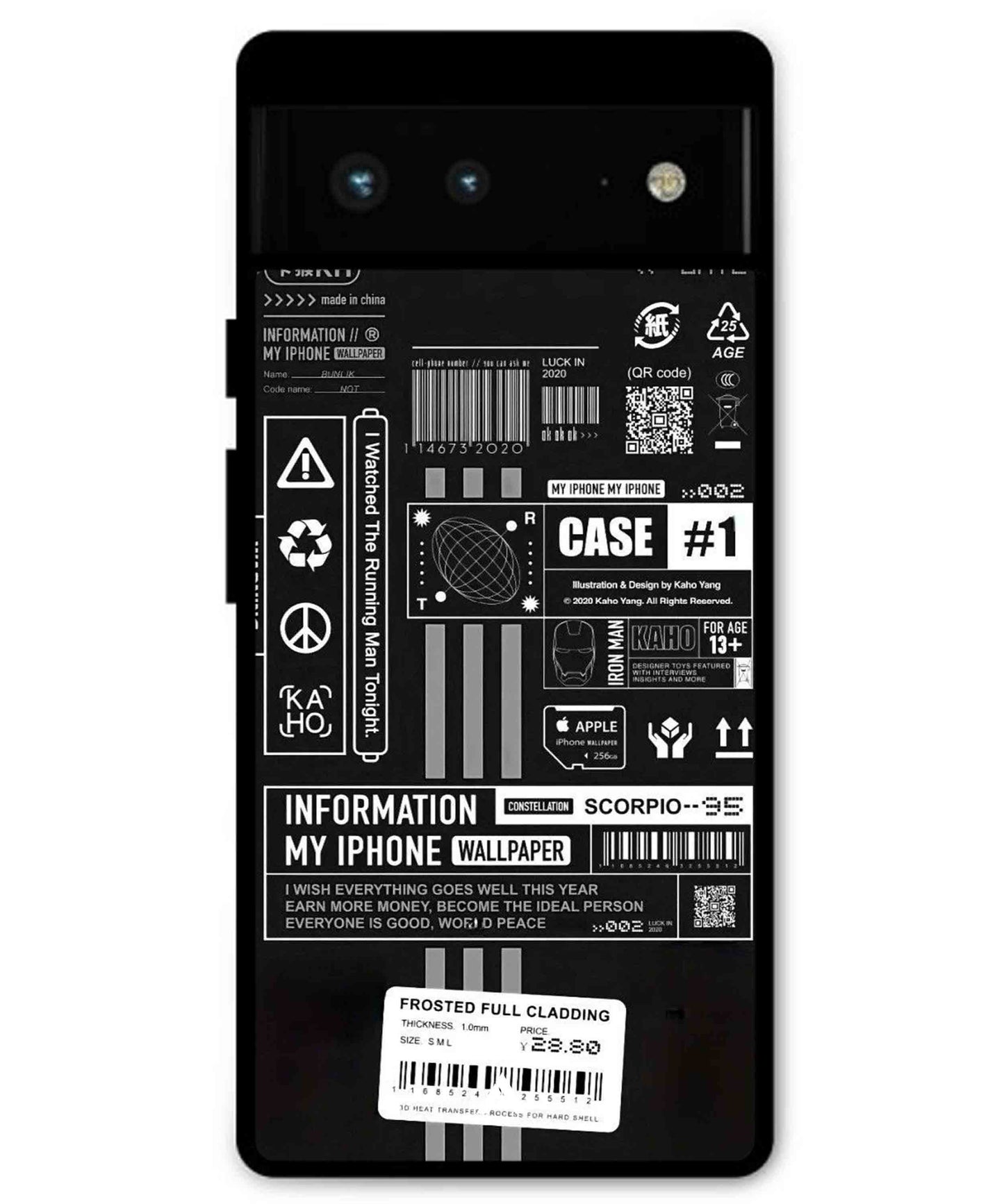 InfoGraph Aesthetic Metal Back Cover Phone Case for Pixel 7 Pro