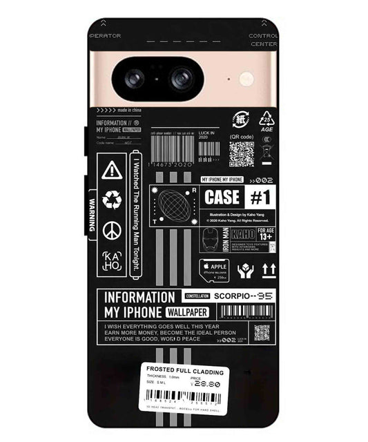 InfoGraph Aesthetic Metal Back Cover Phone Case for Pixel 8
